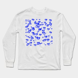 Little Royal Blue Valentine Hearts Long Sleeve T-Shirt